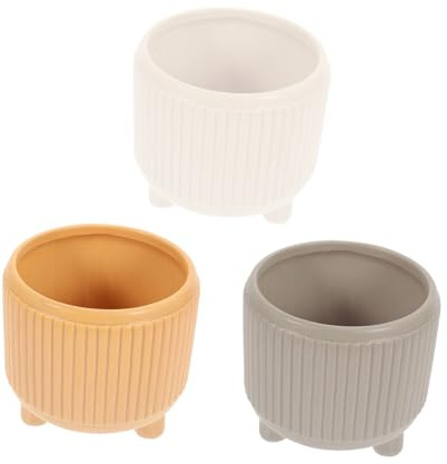 INOOMP 4piezas Maceta de Cerámica para Cactus Suculentos Pequeño para Oficina Hogar y Escritorio Macetas Modernas para Plantas de Interior