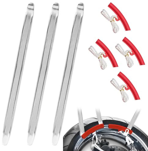 3 Stück Montierhebel Reifen 30 cm mit 4 Felgenschützern, Reifenmontierhebel Montiereisen Reifen Tragbar und Einfach zu Bedienen Montierhebel Reifen Wechseln Werkzeug für Motorrad, Fahrrad, Auto