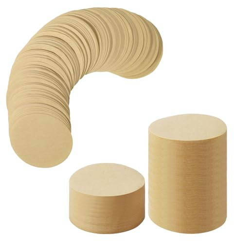 600pcs Unbleached Natural Paper Coffee Filters, Wood Colour | 6.4 cm Round, Replacement Compatible with Aerobie Aeropress & Espresso Makers