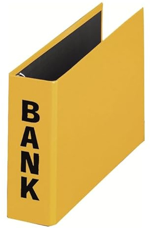 Papiertiger Bankordner Kontoordner Ringbuch (BANK Aufdruck schwarz, gelb, 1 Stück)