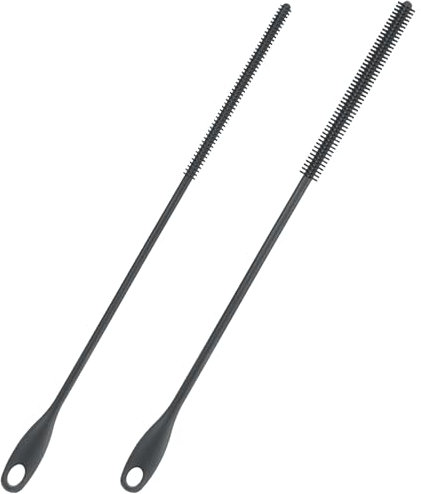2 Stück Silikon Strohhalm Bürste 6 Mm + 8 Mm Wiederverwendbare Strohhalm Reinigungsbürste Lang Hängende Silikon Strohhalmbürste Fugenbürste Flaschen Bürsten Für Glas Metall Stroh (Dunkel grau)