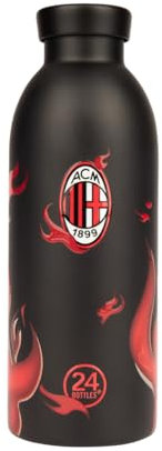 AC Milan Borraccia Termica Devil da 500ml, Tappo Ermetico, per Bevande Calde o Fredde, in Acciaio Inox, 24 Bottles