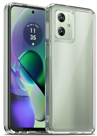 Liisooka Transparentt Skal för Motorola Moto G54 5G, Militärgrads Fallskydd, Gulförhindrande Skyddshölje med Hård PC-baksida, Ultratunt Chocksäkert Skal Mot Repor