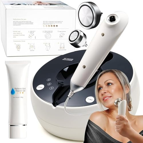 RF Radio Frequency Facial and Body Skin Tightening Machine - Professional Home RF Lifting Skin Care Anti Aging Device - Salon Effects/More Safe (White)