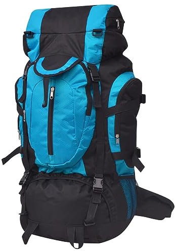 Somanki Wanderrucksack XXL 75 L schwarz und blau, Sportrucksack, Rucksack, Tagesrucksack, Backpack, Motorradrucksack, Trekking Rucksack, Fahrradrucksack, Fluchtrucksack, Notfallrucksack