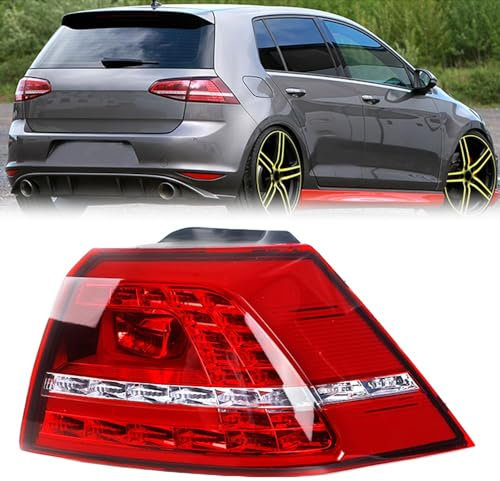 WRUHUA LED Rücklicht Rückleuchte für Golf 7 2013 2014 2015 2016 2017, Auto Rücklicht Montage Bremslicht Blinker Links Rechts Ersatzteile,Right-Outside