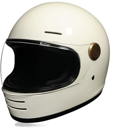 Retro Cruise Integralhelm Motorradhelm Herren und Damen Vier Jahreszeiten Schutzhelm Unisex Helm kann modular geöffnet werden ECE-Zertifizierung E,XL=59-60CM