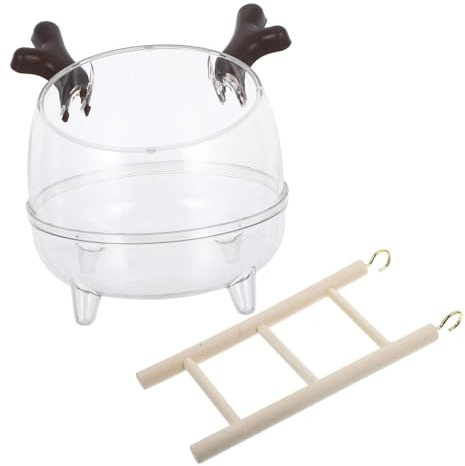 Kisangel Caja De Baño para Hámster con Escalera De Baño De Arena y Accesorios para Jaula De Roedores para Hámsters y Gerbiles