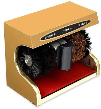 Machine à cirer Les Chaussures, Brosse à Chaussures électrique, capteur Automatique, Machine à cirer et à Faire Briller Les Chaussures électriques, kit de Cirage de Chaussures avec Brosse(Metallic)