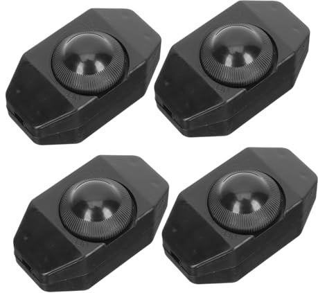Tofficu 4pcs Table Lamp Dimmer Control Switch Diy Lamp Parts Black Rotary Knob for Lighting Accessories