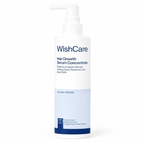 WishCare Hair Growth Serum Concentrate - 3% Redensyl, 4% Anagain, 2% Baicapil, Caffeine, Biotin & Rice Water - Advanced Hair Growth Serum for Hair Fall Control 100ml