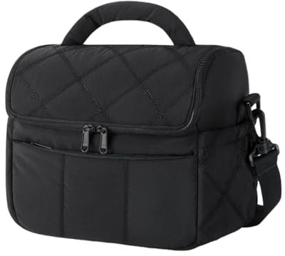 LYEAA Lonchera aislada para mujer, bolsa de almuerzo cruzada, a prueba de fugas, para el trabajo (negro)