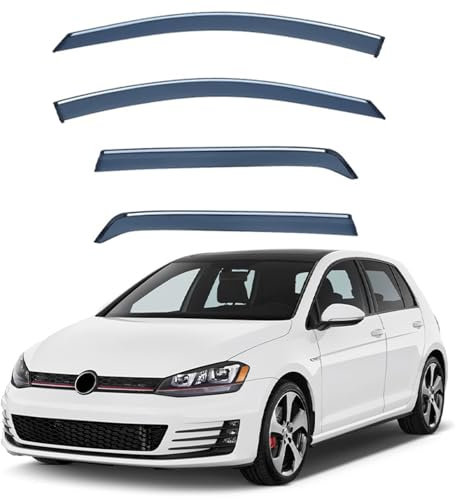 SXXTS Windabweiser für VW Golf 7 MK7 2014-2019, Luftabweiser Wasserdicht Dauerhaft Regenabweiser Set Seitenfensterabweiser Auto Zubehör