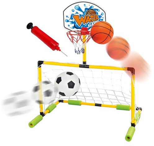 Pool-Basketballkorb, schwimmender Reifen, 76 x 57 x 48 cm, wasserdicht, tragbar, PVC-Rahmen mit Pumpball für Kinder, Erwachsene, Familienspaß im Hinterhof, , See, Park, Fitnessstudio