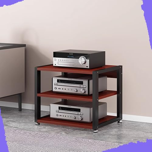 Audio-Komponenten-Rack, robuster AV-Media-Ständer, HiFi-Verstärker-Rack, 90 cm hoch, Stereo-Empfänger, Plattenspieler, Display-Ständer, 5 Etagen