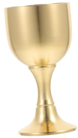 OUNONA Vintage Brass Buddhist Worship Cup Metal Goblet for Temple Use Lightweight Communion Chalice Multi Purpose Decorative Tabletop Offering Cup for Zen Rooms and Collectibles