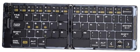 GOWENIC Faltbare Bluetooth-Tastatur mit Touchpad, Bluetooth 5.0, Empfindlich und Leise, mit 12 Multimedia-Schnelltasten, für Smartphone, Tablet, Laptop, PC