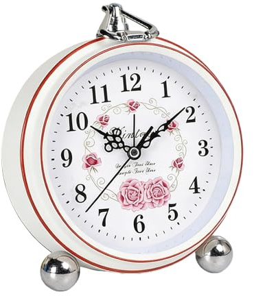 Sporgo Retro Wecker Analog Leise: 5,3 Zoll Nachttischuhr Tischuhr Vintage Ohne Ticken, Kleine Lautlos Batteriebetrieben, Vintage Tischuhr Analog für Schlafzimmer Wohnzimmer Kinder