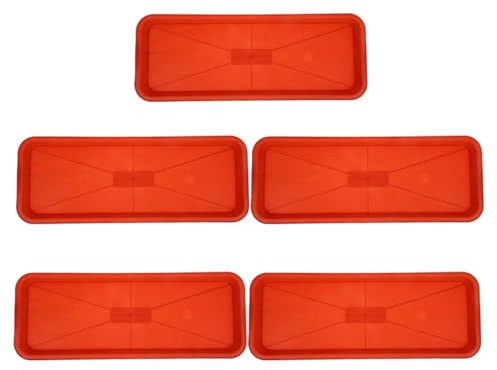 Fenical Set 5 Pezzi Sottovaso Rettangolare in Plastica Pp Resistente per Piante da Davanzale, Vassoio Raccogli Gocce Profondo per Vasi, Accessorio Giardinaggio per Protezione Pavimenti