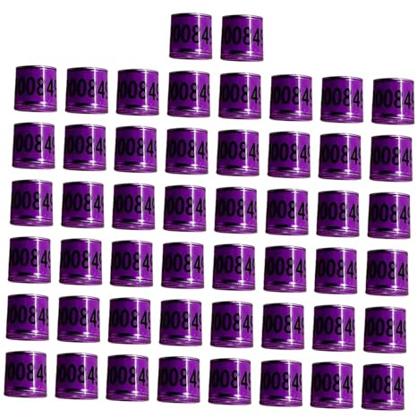 Baoblaze 50 Pezzi Anelli per Zampe di Anelli per Zampe di Colomba leggibili per pollame Forniture per Uccelli Strumento di Gestione degli Uccelli, Viola