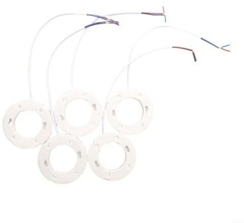 Gettimore 5 Pack GX53 Lamp Holders with 25cm Leads, Standard Base Socket Fitting for GX53 Bulbs in Kitchen Cabinets and Display Cases