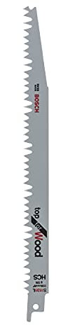 Bosch Home and Garden DIY Säbelsägeblatt Top for Wood zum Sägen in Holz (2 Stück, S 1131 L)