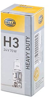 HELLA 8GH 002 090-251 Halogène Ampoule - H3 - Heavy Duty - 24V - 70W - Type de culot de l’ampoule: PK22s - Boîte - Quantité: 1