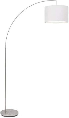 BRILLIANT lampada lampada da terra arco Clarie 1,8 m ferro/bianco | 1x A60, E27, 60W, adatto per lampade standard (non incluse) | Scala da A ++ a E | Con interruttore a pedale