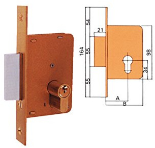 Ezcurra M29376 - Cerradura embutir hierro latonado 4200-35