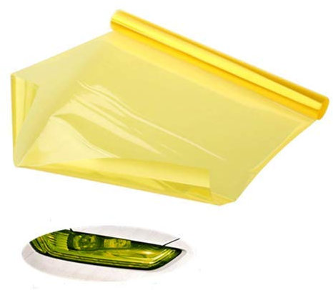 Voarge Scheinwerfer-Folie Gelb 30 * 120cm, Wasserdicht Auto Scheinwerfer Folie Tönungsfolie Nebelscheinwerfer, Gelb