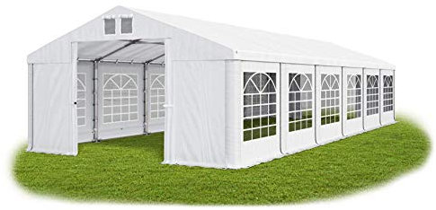 Das Company Tenda per Feste bianco 6x12m Ignifugo Impermeabile 620 g/m2 PVC Telone Costruzione Winter sul Fondo e Rinforzi Tetto e dell'Ingresso tutto l'anno Tenda da Giardino
