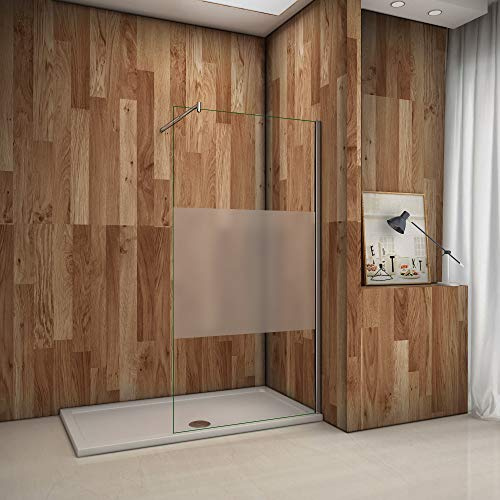 Parete Doccia 70x200cm Fissa Walk in vetro 8mm Barra Regolabile 70-120cm | Trasparente