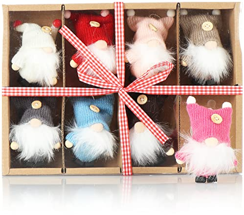 COM-FOUR® 8X Premium Weihnachtsmann-Anhänger für den Weihnachtsbaum | schwedisch-skandinavische Deko-Trolle - Engel - Feen - Weihnachtsmänner als Christbaumschmuck oder Geschenk-Anhänger