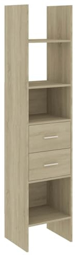 vidaXL Bücherregal Wandregal Standregal Aktenregal Raumteiler Büroregal Regal Aufbewahung Bücherschrank Sonoma-Eiche 40x35x180cm Holzwerkstoff