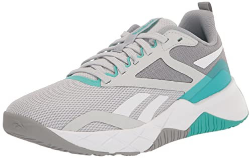 Reebok Womens NFX Fitness Performance Running Shoes, Pure Grey/Classic Teal, 38.5 EU