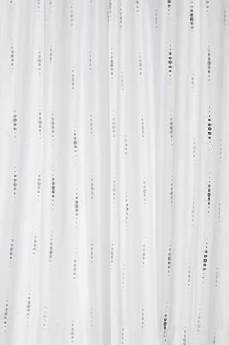 Croydex Shower Curtain, White and Silver, 1800x1800, AF671040H