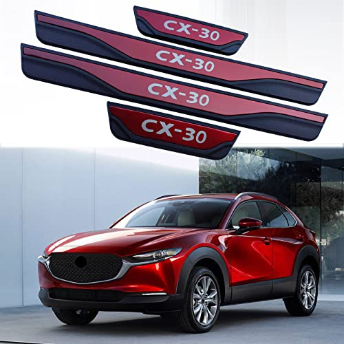 GZBFTDH protector umbral puerta coche, for Mazda CX-30 CX30 2020-2022 car accesorios para coche, Auto Piezas Parts Acero Inoxidable Tiras Decoración para estribos protectoras