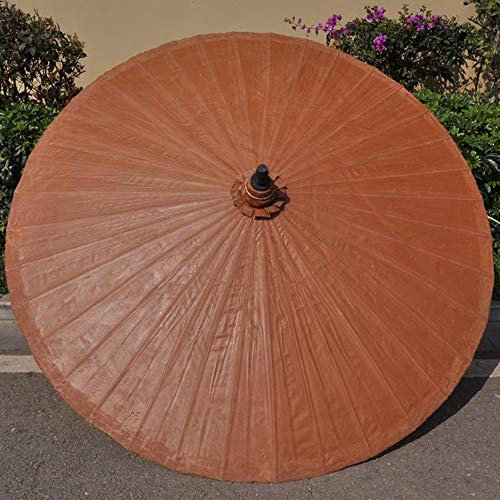 6.5ft Rond Jardin Bambou 95% Imperméable Extérieur Huile Papier Parapluie À La Main Patio Plage Camping Thème Restaurant