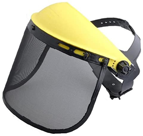 Beito Escudo facial de seguridad con visera de malla Visor de malla de acero para la podadora de poste de la recortadora de motosierra