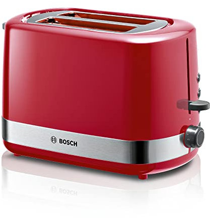 Bosch Kompakt Toaster ComfortLine TAT6A514, für 2 Scheiben, integrierter Brötchenaufsatz, mit Auftau-/Aufwärmfunktion, 800W, rot