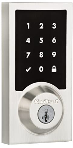 Kwikset SmartCode 916 Z-Wave Smart Lock, cerradura de puerta compatible con anillo de entrada sin llave, cerrojo electrónico para pantalla táctil, seguridad SmartKey Re-Key, requiere concentrador