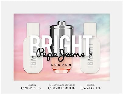 Pepe Jeans Bright For Her Perfume Women's Gift Set 3 Pieces Eau de Parfum Women 30 ml Body Lotion 60 ml and Shower Gel 60 ml Women Perfume with Cyprus and Floral Fragrances