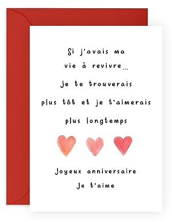 Central 23 Carte d'anniversaire douce pour mari femme – 'JE TE TROUVERAIS PLUS TÔT ET JE T'AIMERAIS PLUS LONGTEMPS' – Cadeau d'anniversaire pour petit ami petite amie – Carte d'amour