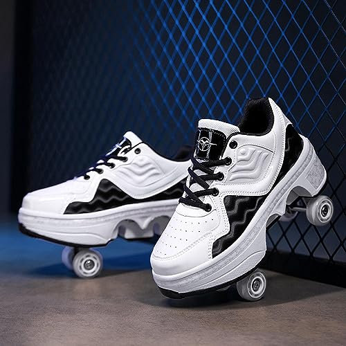 StejaR Verstellbare Rollschuhe, geeignet für 4-Rollen, 2-in-1 Mehrzweck-Rollschuhe, geeignet für Jungen und Mädchen,43