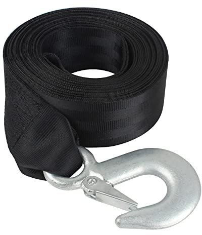 Bumdenuu Replacement Trailer Winch Strap with Hook for Water Skiing Fishing Trailer Replacement Tie Down Marine
