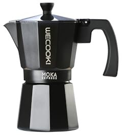 WECOOK! Bella Cafetière Italienne en Aluminium, Express, 9 Tasses de Café, Joint en Silicone, Soupape de Sécurité, Convient pour Vitrocéramique, Gaz, Électrique