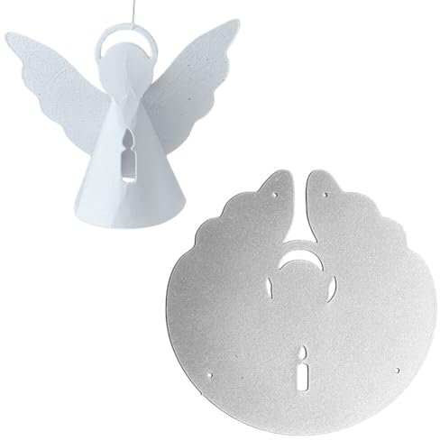 Noël Matrice de Découpe Scrapbooking en Métal Pochoirs de Découpe Forme D'Ange Cutting Dies Pochoir Outil Découpage pour Sapin de Noël, Guirlande de Noël, Fenêtre, Murale
