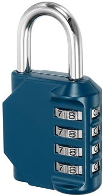 PATIKIL 3 Lang 4 Ziffern Kombination Vorhängeschloss Wasserdichtes Zinklegierung Rückstellbares Zahlenschloß für Draußen Turnhalle Tor Box Dunkel Grün