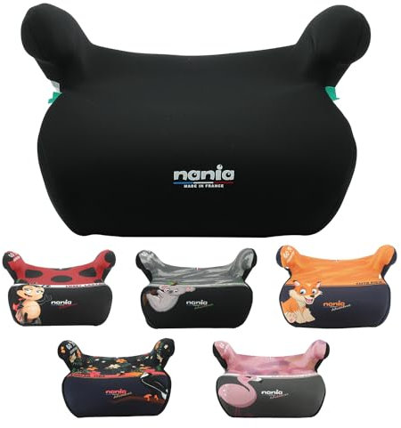 Nania – Rehausseur fixations isofix ALPHIX 126-150 cm R129 i-Size – Pour les enfants de 8 à 12 ans – Fabrication Française - Avec accoudoirs (Access noir)