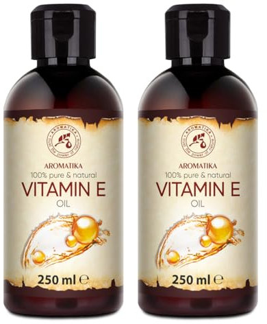Naturales Vitamina E Set 2x250ml - Aceite de Vitamina E - Vitamina E para el Cuidado de la Piel - para Cara - Cabello - Uñas - Belleza